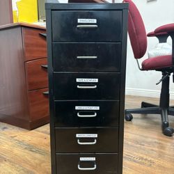 6-Drawer Mobile Vertical File Cabinet