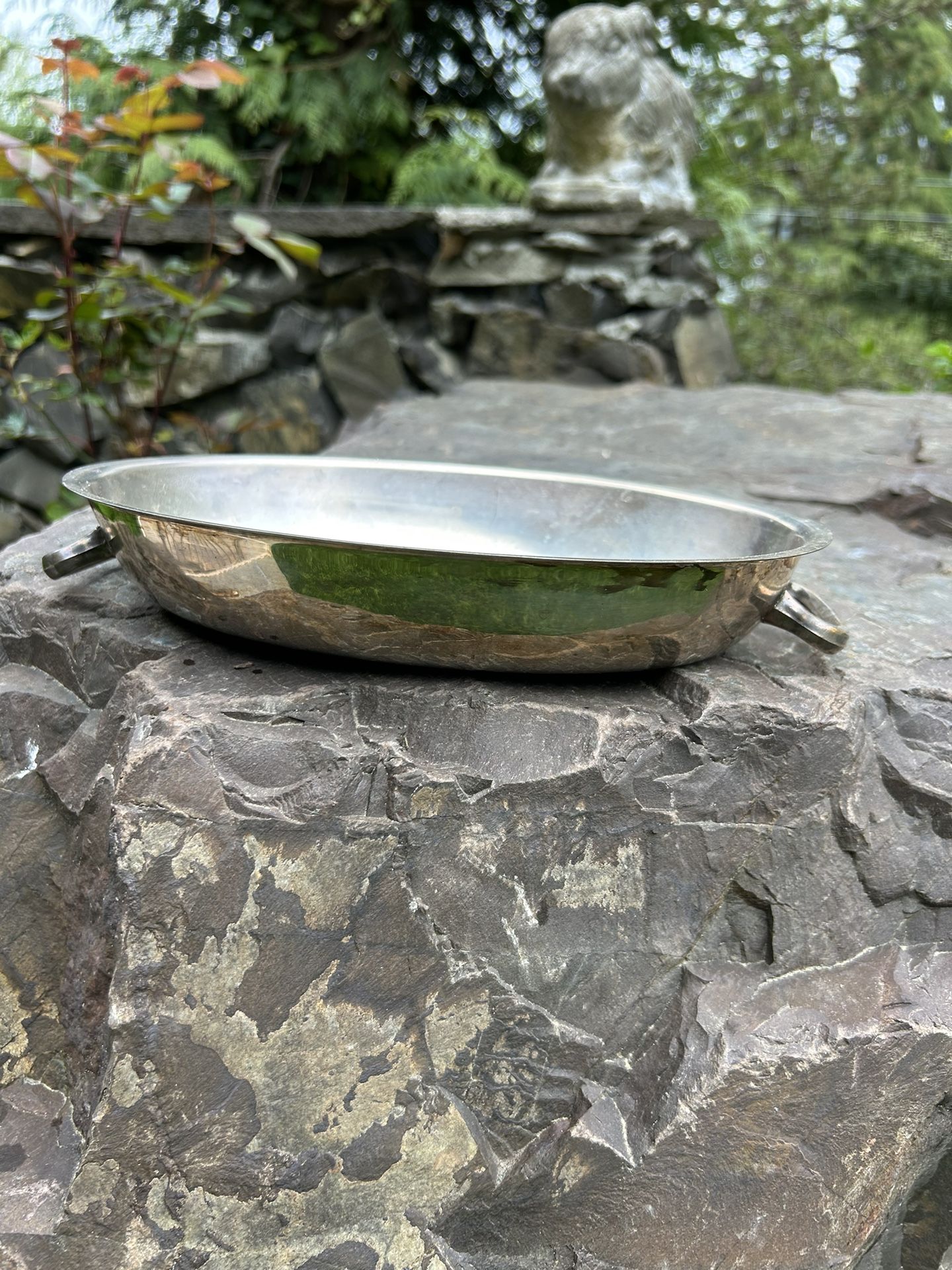 silver-plate oval bowl