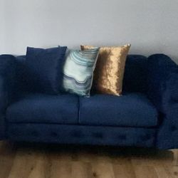 Velvet Blue Love seat