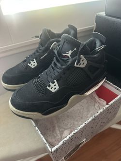 Jordan 4 Retro SE Black Canvas, Size 7