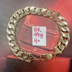 10K Solid Gold Bracelet 49Gr 9 Inches Long