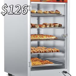 😀 133Qt 5-Tier 900W Commercial Food Warmer w/ 304 Blued Stainless Steel Heating Element, Single-Tempered Glass Door, Adjustable Shelf, Electric Cater