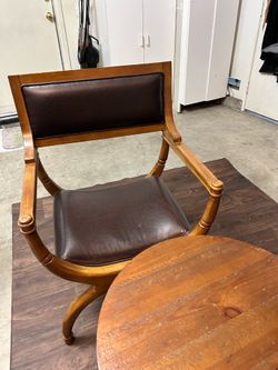 Curule-Style Armchair and End Table