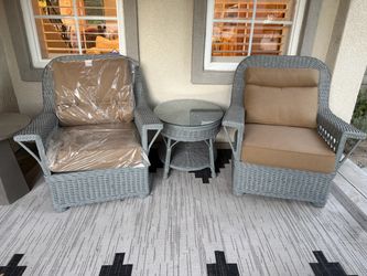 3-Piece Wicker Patio Seating Set