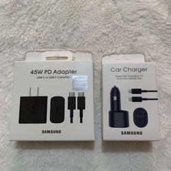 45Watts Samsung Super Fast Combo/Brand New 45Watts Original Samsung Super Fast C-Type To C-Type Charger and Fast Car Charger