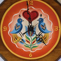 Vintage Hand Crafted Folk Art Wall Clock