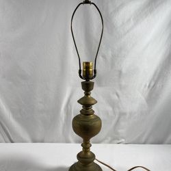 Vintage Etched Brass Japan Mount Fuji Signed Table Lamp #760523