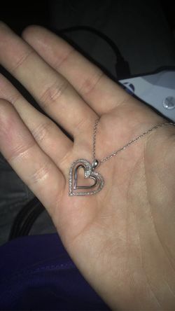 1/10 genuine diamond heart pendant necklace