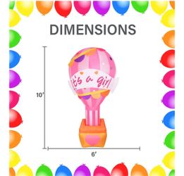 10 FT- It's a girl inflatable  hot air balloon