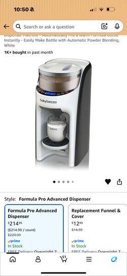 Baby Brezza New and Improved Formula Pro Advanced Formula Dispenser Machine - Automatically Mix a Warm Formula Bottle Instantly - Easily Make Bottle w
