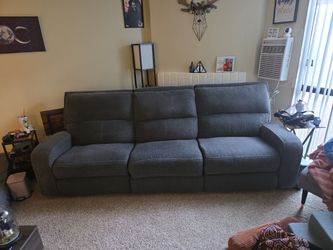 Gray Fabric 3-Seat Sofa