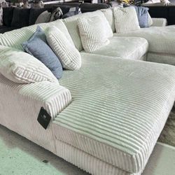 Ivory Cloud Modular Plush Comfy Sectional Sofa Couch 