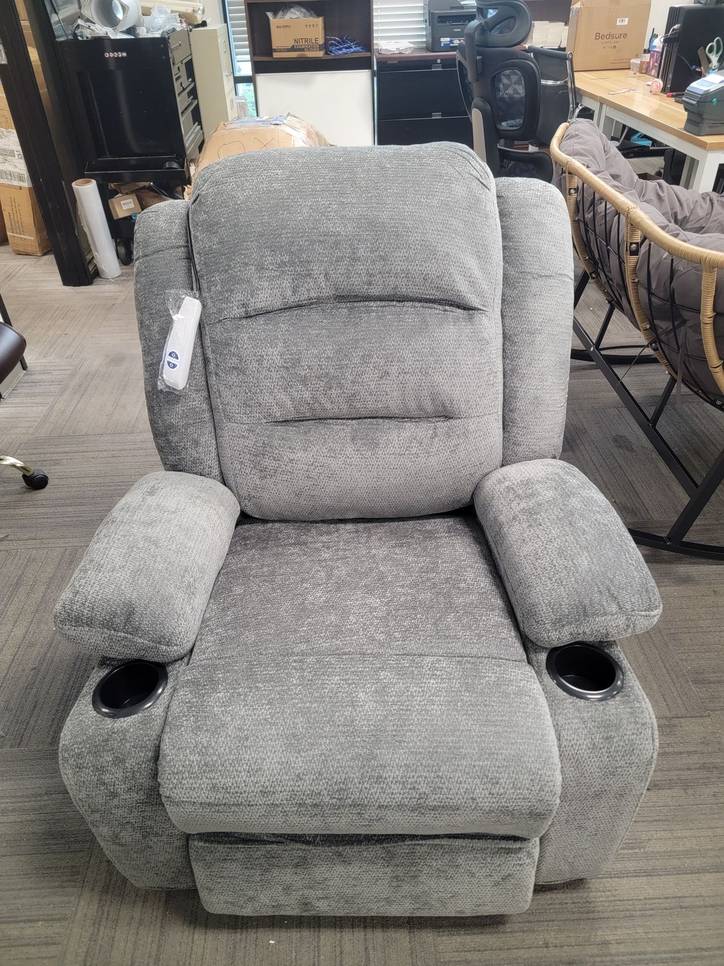 Power Recliner Chair with Cupholder & Side Pocket,Electric Reclining Chair for Adults,Adjustable Home Theater Seating Lounge,Recliners for Living Room