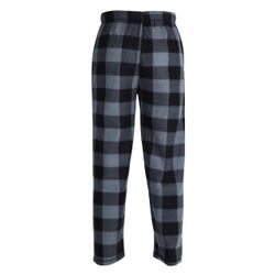 Men's Plaid Fleece Pajama Pant Black / Gray