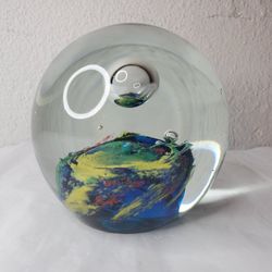 MURANO? Italian Art Glass PAPERWEIGHT  VTG Glass Colorful .. Abstract *"