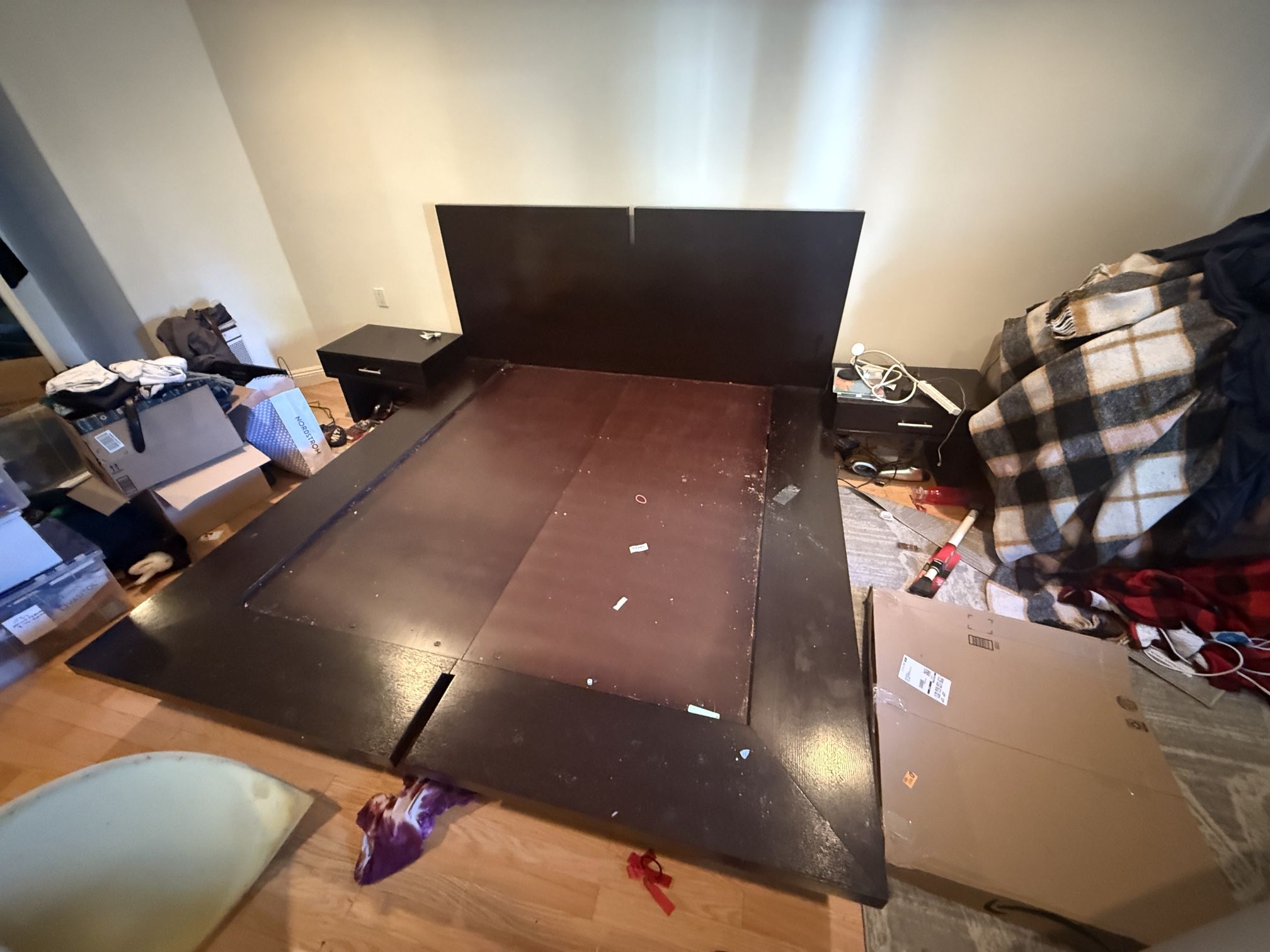 Free Cal King Bed Frame With Built In End Tables