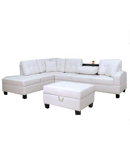 Brand new white sectional living room furniture No Ottoman comes with pillows