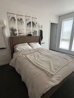 Queen Upholstered Bed Frame with Headboard
