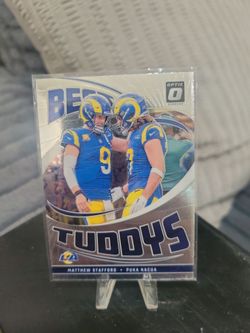 mathew Stafford, puka nacua LA RAMS  optic Donruss football card