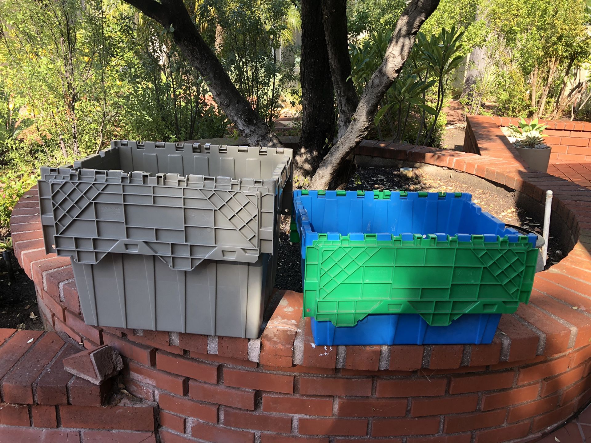 2 Storage Container Bins with Attached 21.5” x 15.5” x 17”