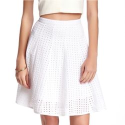 Lapis White Eyelet Skirt Large