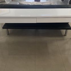 White 2-Drawer Extra Long Thin Desk / Vanity