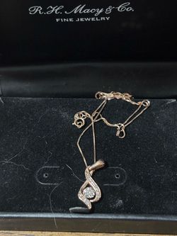 Diamond Pendant 18” rose gold necklace