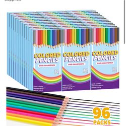 1152 Count Colored Pencils Bulk for Kids, 96 PackPre-sharpened Coloring Pencils in 12 Vibrant Colors, Bulk School Supplies for Teachers, Classroom Pri