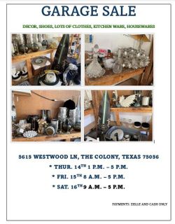 Garage sale 5/15-5/16