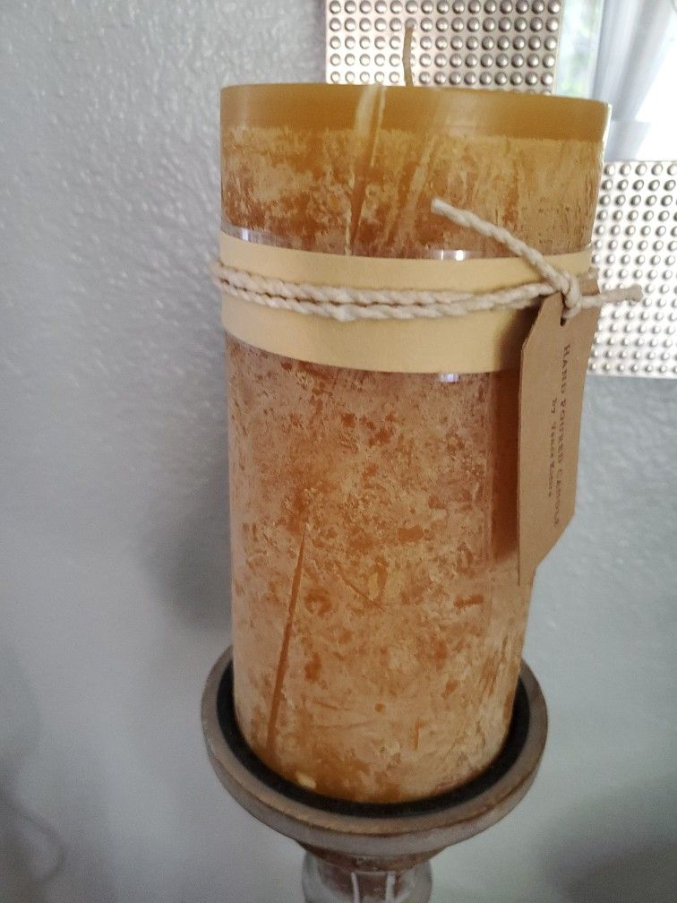 Large Candle Gold Tone