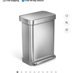 simplehuman 55 Liter / 14.5 Gallon Rectangular Kitchen Step Trash Can $120