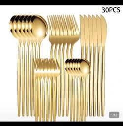 30-Piece Gold Flatware Cutlery Set