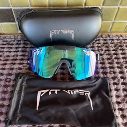 Pit Vipers Black Frame And Blue Lens Sunglasses 