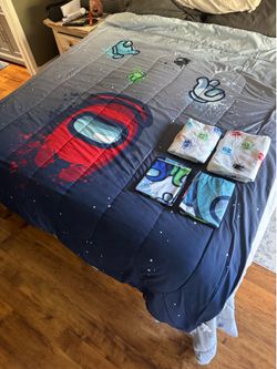 Jay Franco Among Us Space Splatter Full/Queen Bed Set - Comforter & Sheets