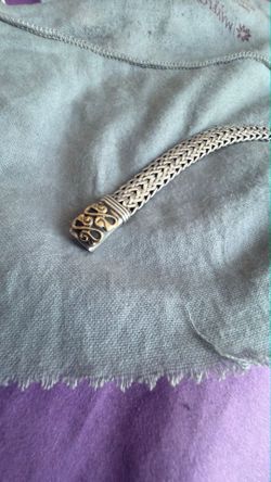 vintage John Hardy sterling silver and 18K yellow gold woven wheat chain bracelet