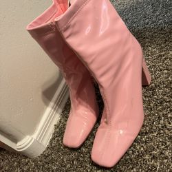 Pink Shiny Boots