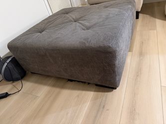 Large Gray Tufted Ottoman