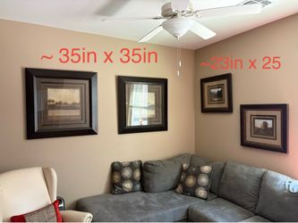 Landscape pictures framed double matted set