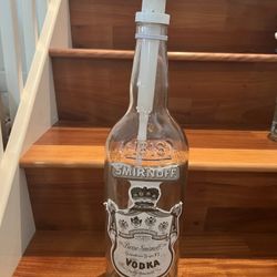 Vintage 17” Tall Thick Glass 3 Liter Smirnoff  vodka bottle Embossed Lettering 