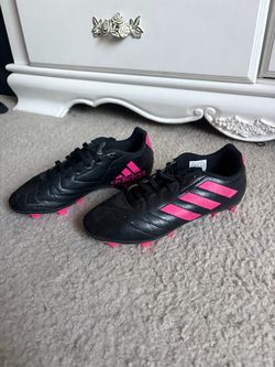 Kids Adidas Soccer Shoes Black and Pink