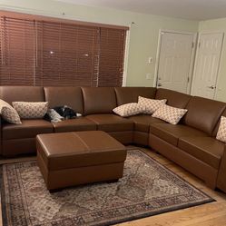 COSTCO Genuine Top Grain Leather Sectional Couch