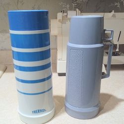 #2 Vintage Vacuum Glass Lined Thermos Beverage/Food Containers 