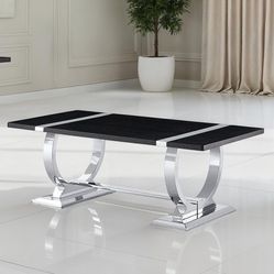 Black and chrome coffee table brand new $360