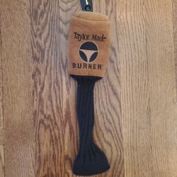 Taylor Made Driver  Burner Golf Club Head Cover Brown Suede and Black Sleeve