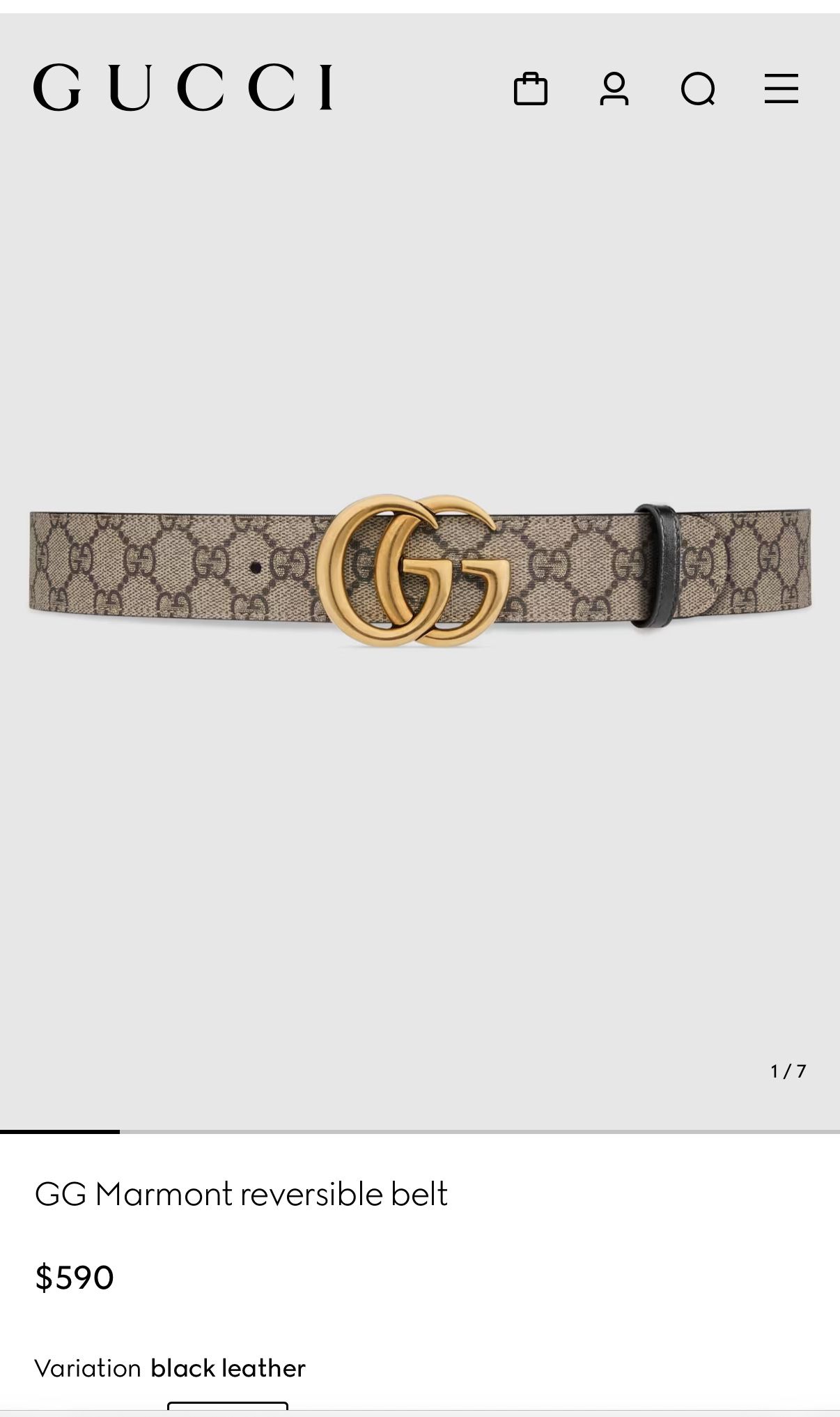 Gucci reversible size 85
