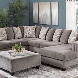 Big Sectional Couch  With Ottoman 