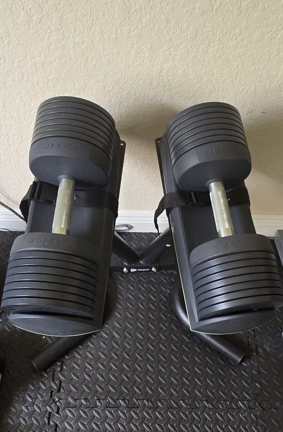 JaxJox Adjustable Dumbbells W/ Stand 50lbs