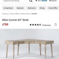 Corner Wood Desk 