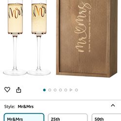 BRIDAL Wedding Champagne Flutes set of 2, 