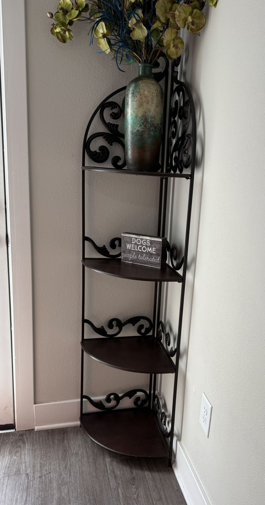 Collapsible Metal Corner Shelf Unit